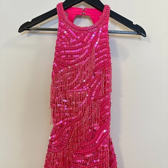 ASOS Pearl And Fringe Halter Midi Dress in Pink Size US 0 - Picture 6 of 15